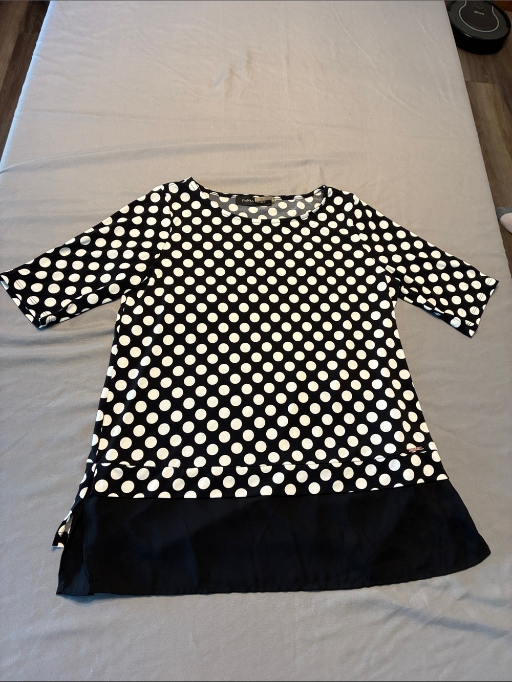 Ivanka Trump Black and White Polka Dot Tunic